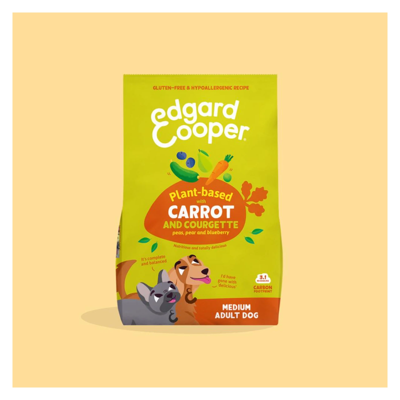 Edgard & Cooper plantebaseret hundefoder med gulerod og courgette 2,5 kg